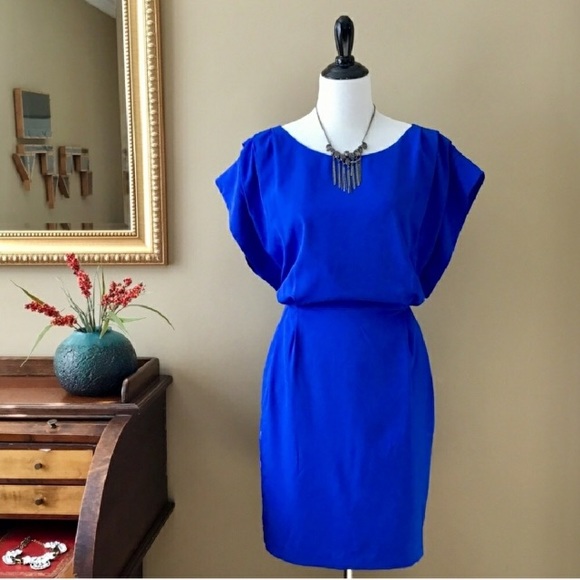 Eliza J Dresses & Skirts - NWT Eliza J Drape Sleeve Royal Blue Dress Size 12